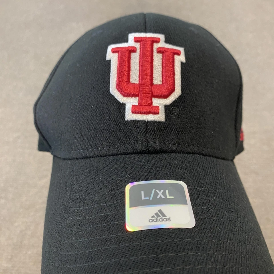 Indiana Hoosiers Gorra Ajustada Para Hombres L/XL Negro NCAA Baloncesto Adidas Foto 2 de 4