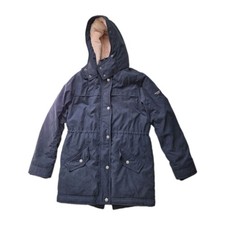 NWT Abercrombie Kids Hooded Parka Jacket Navy Sherpa Lined Winter Coat 15/16