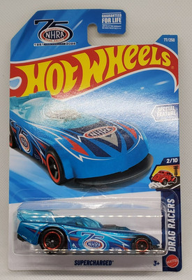 2026 Hot Wheels Blue NHRA 75th Supercharged Funny Car HW Drag Racers #77