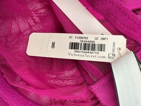 Victoria's Secret Unlined Strapless Bra Fuchsia Pink Lace Underwire Size 38D NWT