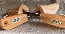 EDDIE BAUER Cedar WOOD ADJUSTABLE ROCHESTER Shoe Tree MEN XL RAWHIDE PULL STRAP