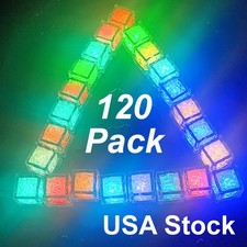 120x Light Up Ice Cubes Color Changing Led Ice Cubes for Drinks Glow in the Dark