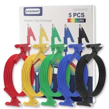 5 Pcs Heavy Duty Alligator Clips Electrical, Dual Ended Alligator Clip Leads wit