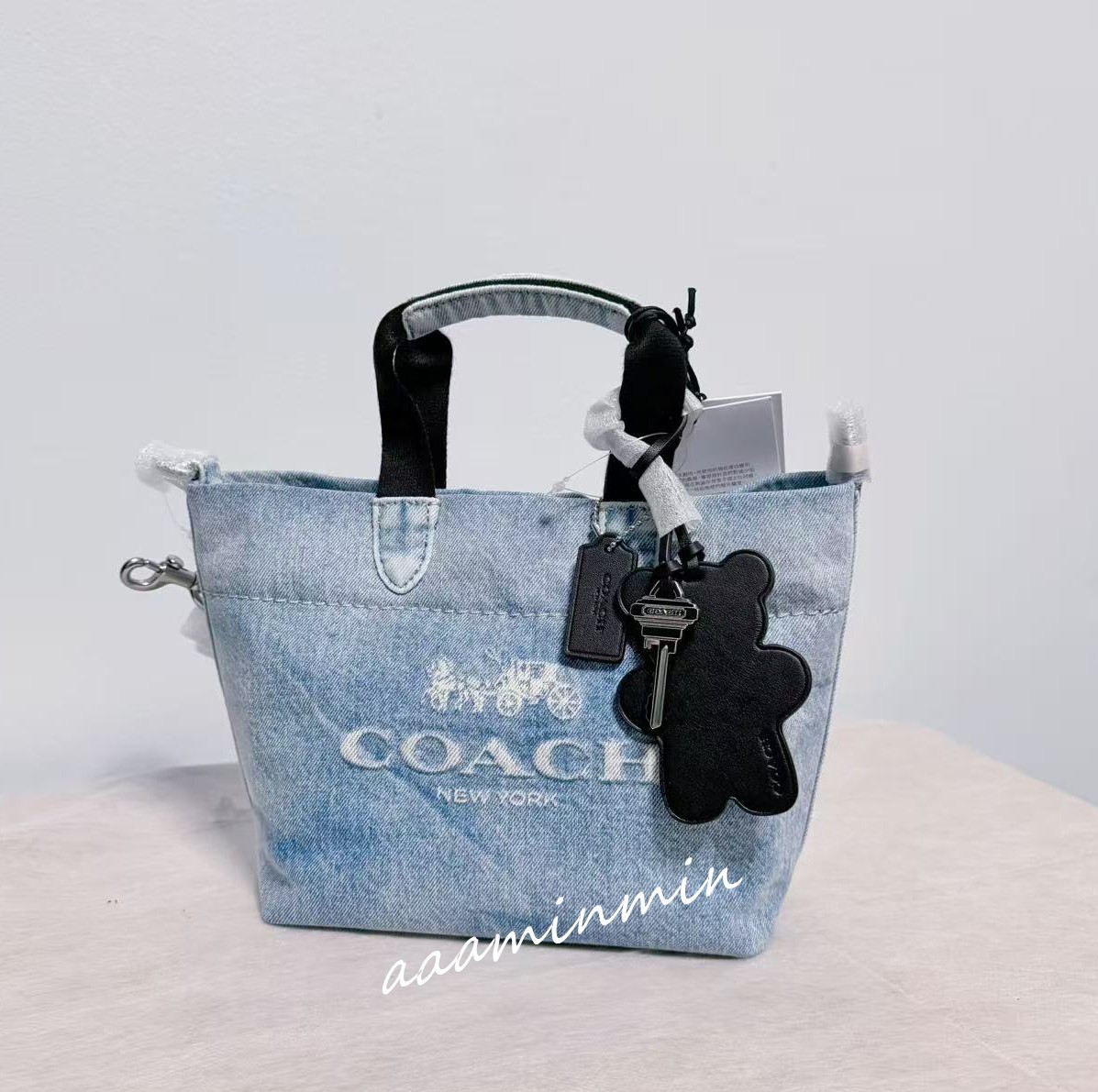 NWT COACH Mini Tour Tote Bag In Loved Denim CEB33 | eBay