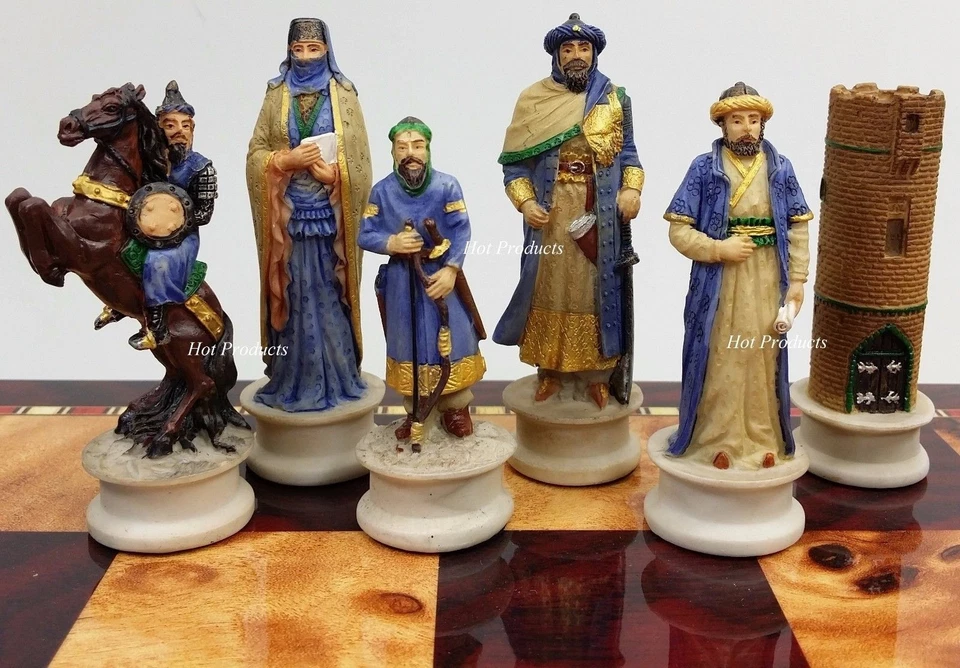Medieval Times Crusades Chess Men Set Arabians vs Christians Crusade NO Board - Image 2 of 4