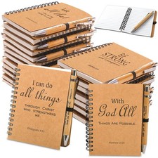 40 Pcs/20 Sets Christian Gifts Bulk Bible Verse Spiral Notebook and Pen Praye...