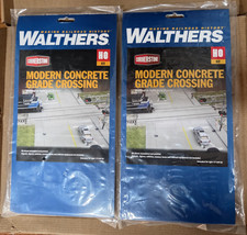 2 Walthers Cornerstone HO 933-4121 Modern Concrete Grade Crossing Kits NIB