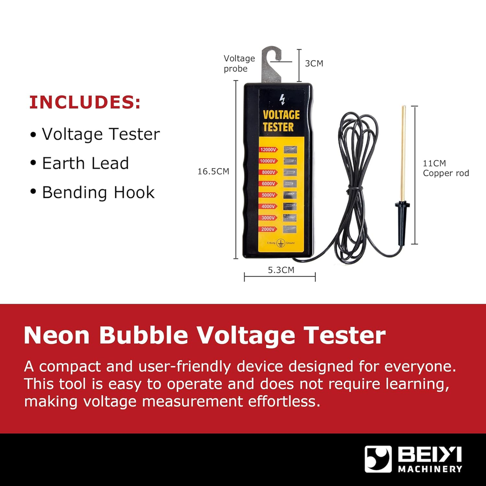 Produktbild von 12 KV Elektrozaun-Tester – 8 Neon-Leuchten, Wasserdicht, Für Bauernhof, Garten & Viehgehege