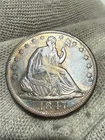 1847 Seated Liberty Half Dollar AU+ in Grade 100% High Grade Toned Scarce Date