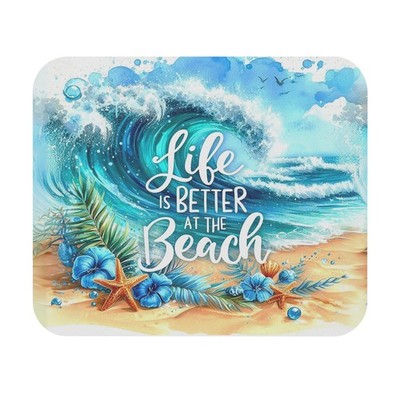 Beach-Themed Mouse Pad, Life is Better at the Beach Desk Mat,Ocean Coastal Vibes