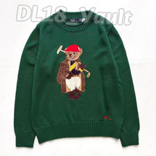 POLO RALPH LAUREN Polo Bear Golf Knit Sweater Men s Green Crewneck Size S NWT