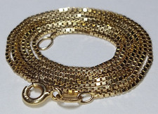 Solid 14k gold 1mm Italian box chain necklace 3.14 grams - 18.25"