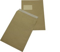 50 St Versandtaschen Din A4 C4 Braun Mit Fenster Haftklebend BriefumschläGe Hk