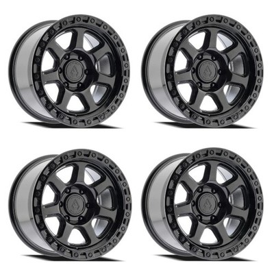 Set 4 17'' Arena A123 Throttle Glossy Black 17x9 Wheels 5x5 (5x127) -12mm Rims