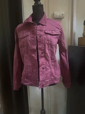 DG2 Diane Gilman Reversible Denim Jacket Size Large