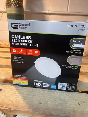 COMMERCIAL ELECTRIC 6 in. Canless Downlight Integrated LED Recessed Light Trim Inner Ring Facing