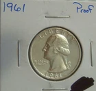 1961 PROOF WASHINGTON QUARTER
