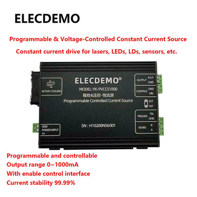 Programmable constant current source, voltage controlled current source, 0-1A hi