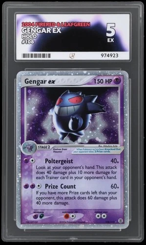 Pokémon Gengar EX 108/112 Holo Fire Red Leaf Green 2004 ACE 5 EX Clean Copy