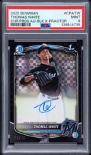 2025 BOWMAN CHROME PRSPCT AUTOS BLACK X-FRACTOR #CPATW THOMAS WHITE 4/10 PSA 9