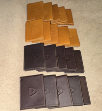20 Lot Puro Cuero Men&rsquo;s Bifold Wallet Brown/Black  Bull Logo Colombian Leather