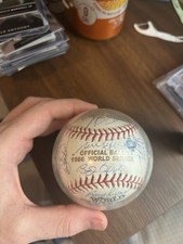 1986 NY Mets Team Signed World Series Baseball Elite COA Light Faded Autographs