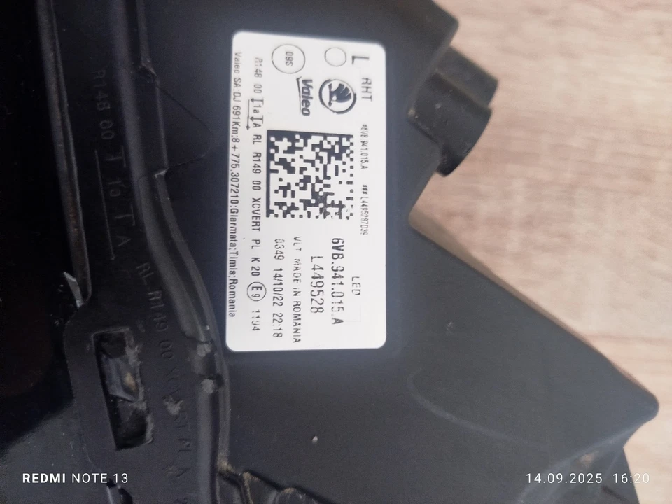 SKODA FABIA IV ab2021 VOLL LED Scheinwerfer Vorne Links 6VB941015A - Bild 3 von 4