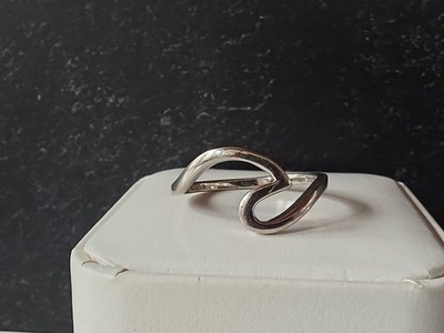 Aloha 925 Sterling Silver Wave Ring, Size US 9.25 Vintage