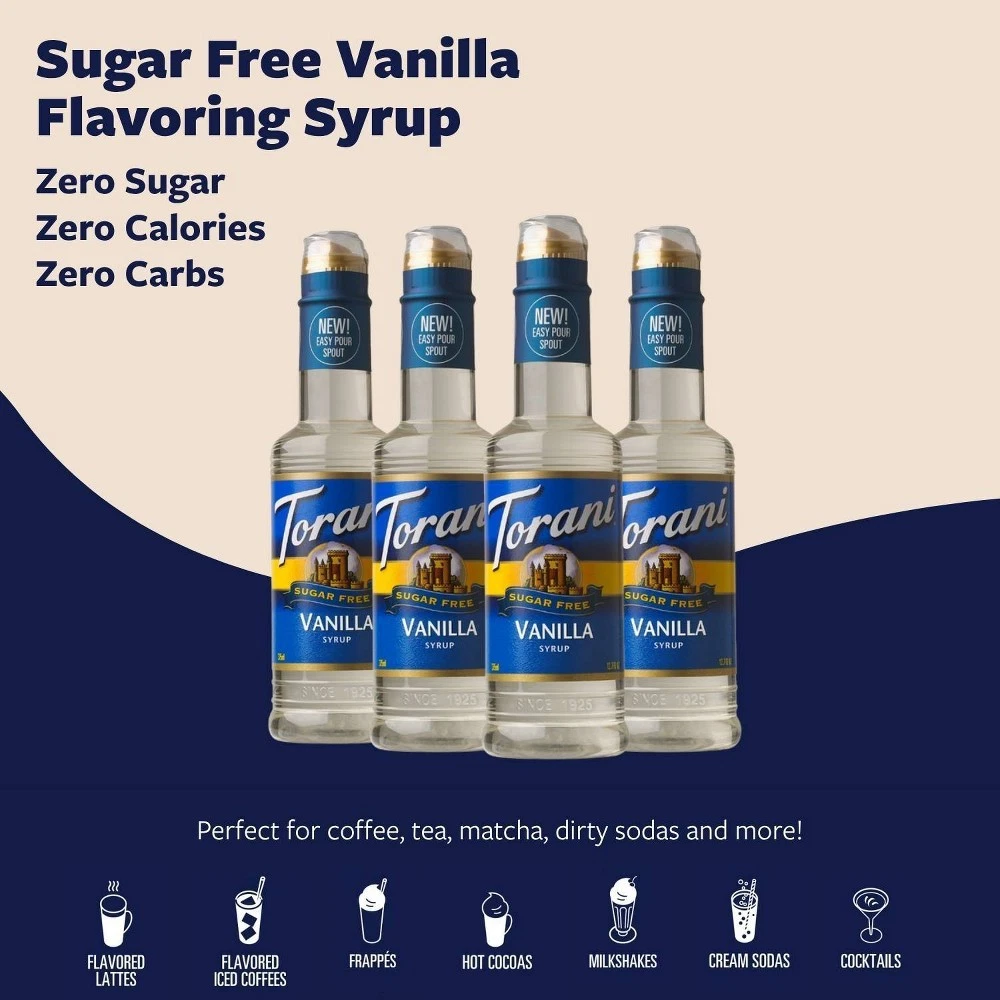 Sugar Free Vanilla Syrup for Coffee Drinks and Desserts - 1500ml/4ct - product detail image 6