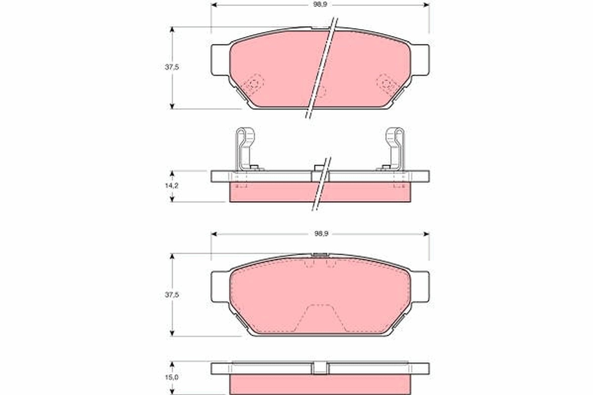 Rear TRW-OE GDB3045 Brake Pad Set, disc brake for MITSUBISHI,MITSUBISHI (SOUEAST