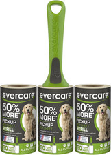 Evercare All Purpose Pet Hair Lint Roller with 2 Refills, 180 Total Sheets Reu