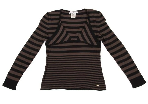 SONIA RYKIEL Mezcla de Cachemira Cuello Abierto Tejido a Rayas Talla 42 (K-154002) Foto 2 de 4