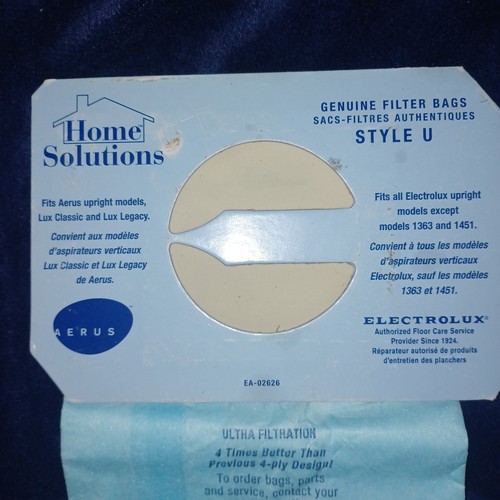 Electrolux Filter Bag fits Aerus upright models style U 6 filters Free shipping