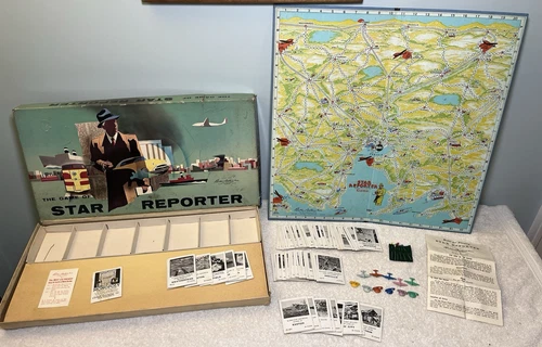 Vintage The Game Of Star Reporter Parker Brothers Board Game 1954 Modernist