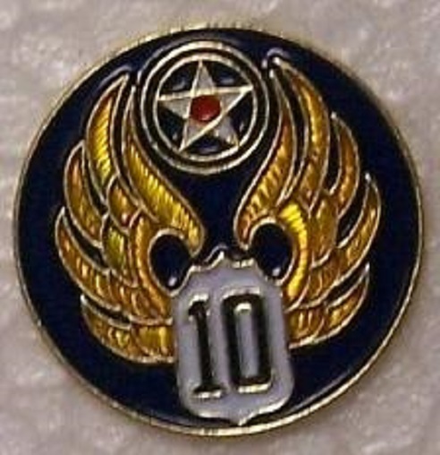 Vintage USAF WW2 10th Air Force Hat Lapel Push Pin Military Collectible  