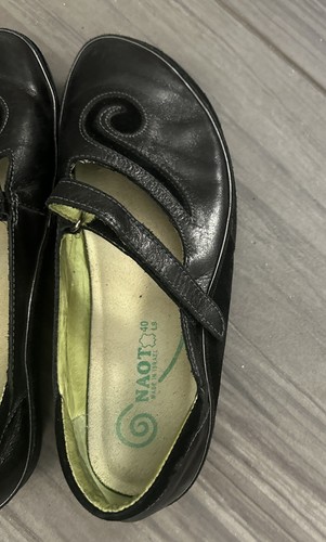 Zapatos Naot Cuero Mary Jane Correa Hoja Negro Azul Puntadas Mujer 10/10.5 EU 41 - Imagen 12 de 24