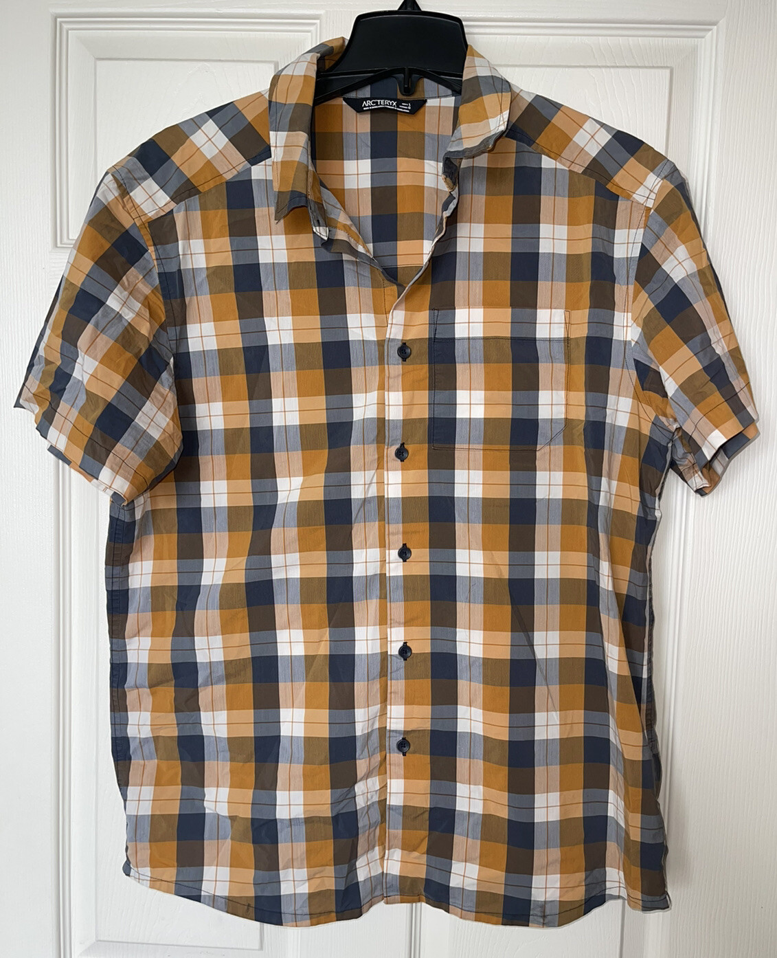 Camicia Arc'teryx uomo grande a quadretti manica corta misto cotone abbottonato. Leggi!!