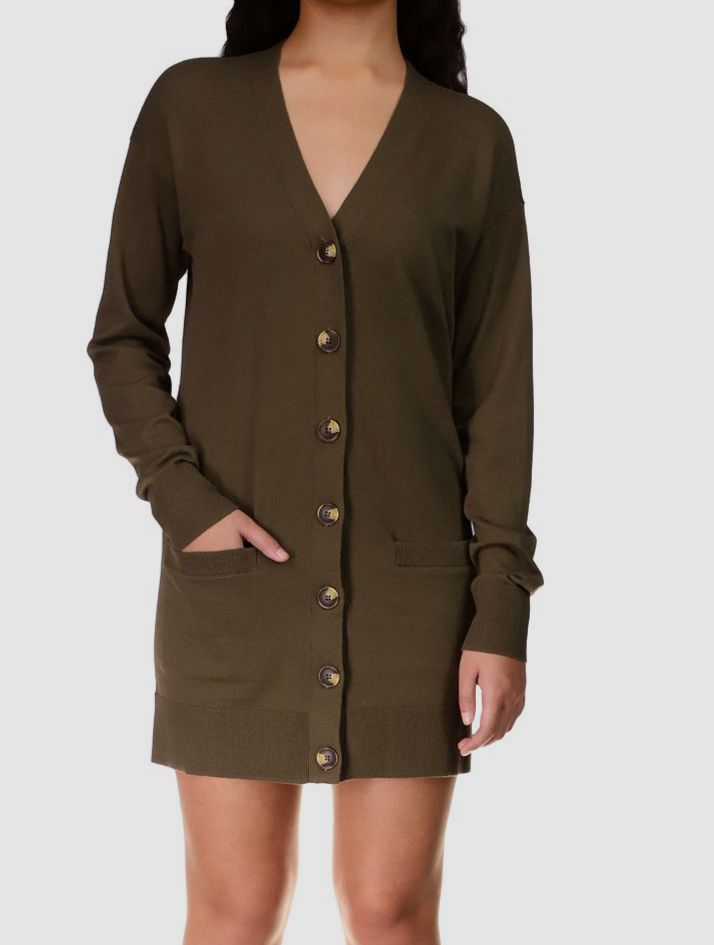 olive green dress with cardigan The Winona Cardigan