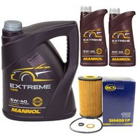 MotoröL Set Mannol Extreme 5W-40 API 7 Liter + ÖLfilter FüR Renault Megane II