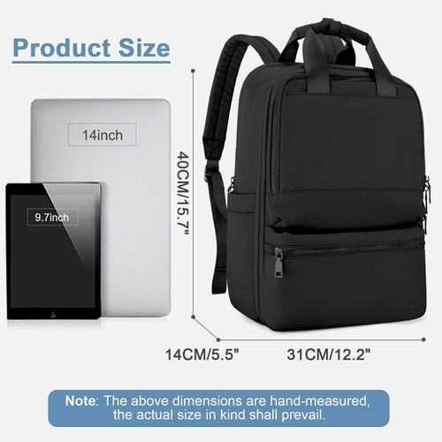 Travel Laptop Backpack for Women Teacher Work Black Backpack Carry On Bags fo... - Picture 3 of 7