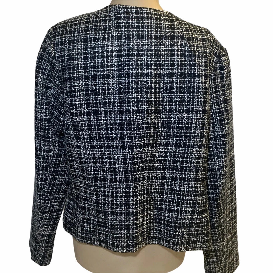Chaqueta Blazer ELLEN TRACY Mujer Talla 10 Cuentas Gancho y Ojo Tweed Trabajo Carrera Foto 2 de 4