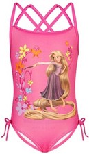Disney Store Exclusive TANGLED Rapunzel Swim Suit Bathing - Sparkling Pink - 7/8