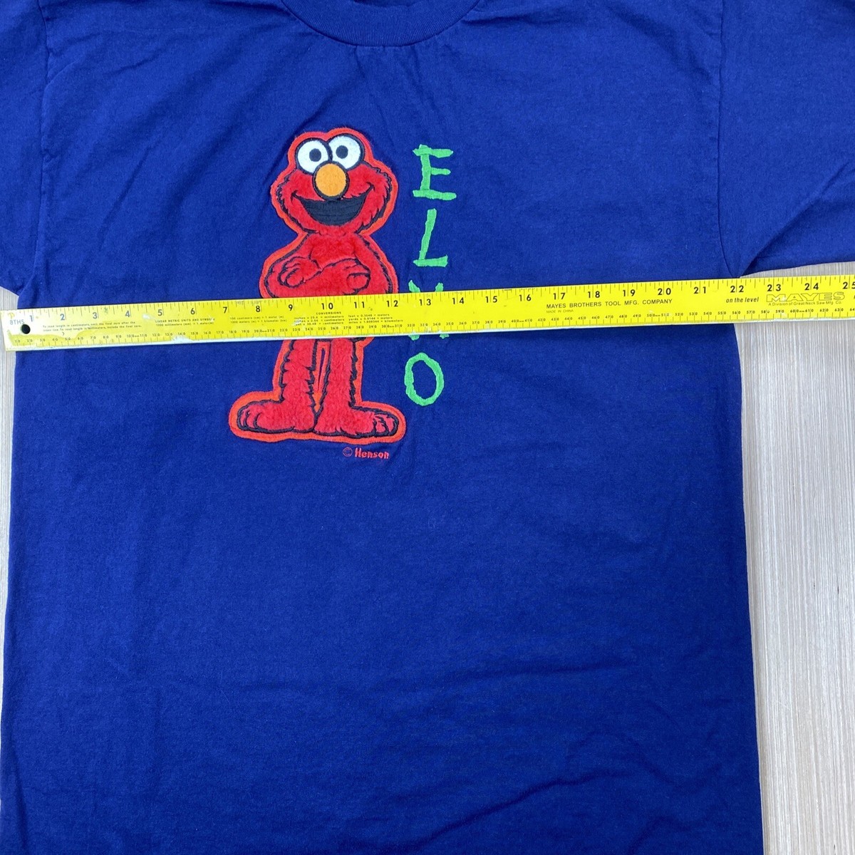 Vintage Sesame Street Elmo Shirt Mens XL Navy Blue Henson Spellout