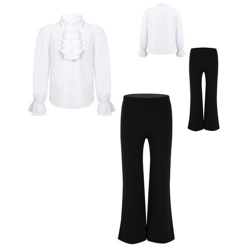 Kids Boys Renaissance Top Shirt With Pants Jazz Gothic Performance Victorian - Picture 3 of 24
