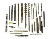 Mixed Lot of Steel & Iron Auger Drill Bits Hand Tool Parts USA Red Devil Stanley