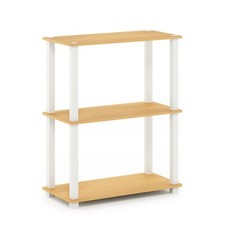 Furinno TURN-S-TUBE Storage Shelves, Book Shelf, Corner Shelf, Beech