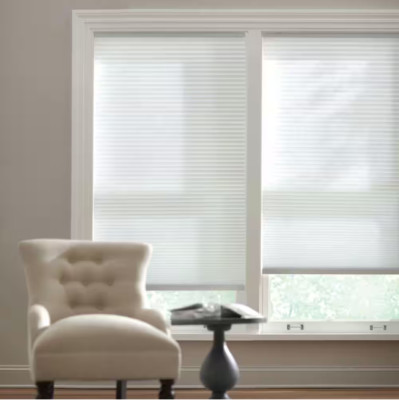 Snow Drift Cordless Light Filtering Cellular Shades for Windows - 22 in x 64 in
