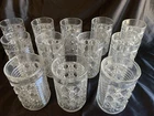 12 Vintage Windsor Federal Drinking Glasses Heavy Button Cane Tumbler