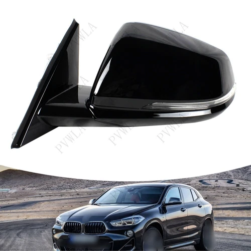 For BMW X2 F39 2019-2023 Black painted 5-pin Heated Mirror Left Driver LH Side