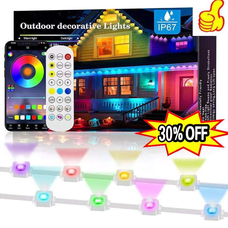 Permanent Outdoor Eaves Lights Smart RGBIC App RemoteLED DIY SceneModes